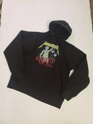 Vintage Metallica And Justice For All Pullover Black Sweatshirt Hoodie Size SM • $49