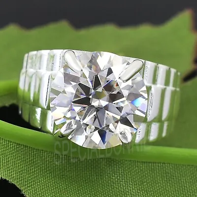 Gorgeous 6ct Certified White Diamond Solitaire Men's Ring Great Sparkle ! VIDEO • $350