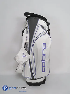 New! Ladies Cobra Baffler XL Stand Bag White/Purple/Grey W/ Rain Hood - 331256 • $79.99