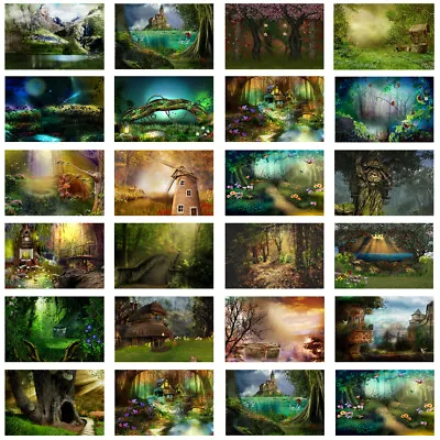 Nature Forest Fairyland Backdrop Photography Props Wall Background Party Decor • £10.19