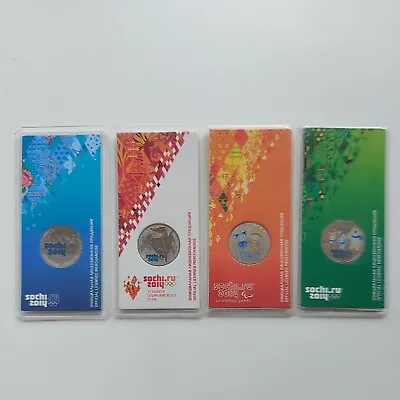 Russia 25 Rubles 2014 Sochi Olympics Official Coins Lot 4 Pcs#72A • $49