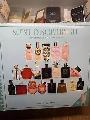 MACY’S 21-PC FRAGRANCE SAMPLE SET FOR HIM & HER +BONUS LOVERY Body Lotion • $58.99