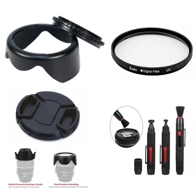 58mm Camera Bundle Reversible Lens Hood Cap UV Filter Brush For Voigtlander Lens • $15.99