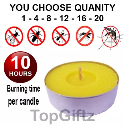 Citronella Prices Maxi Candles Tealights Mosquito Fly Insect Repeller 10H 4p Pk • £2.98