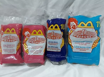 Vtg 2000 McDonalds Power Rangers Rescue #3 #3 #10 #11  Happy Meal Toys NOS • $17.97