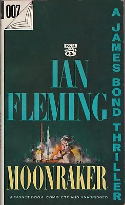 Moonraker By Ian Flemming James Bond 007 * 22nd Printing Signet Paperback 1955 • $20