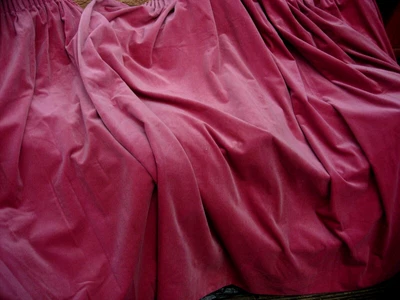 £80 • Buy VINTAGE PAIR MONTGOMERY DUSKY PINK LINED COTTON VELVET CURTAINS 102 W X 54  Drop