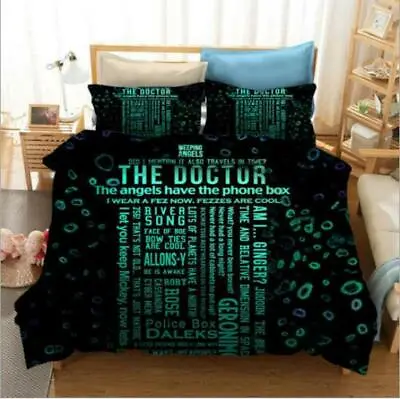 £44.17 • Buy Doctor Who Bedding Set TV Show Quilt Covers Pillowcase Duvet Cover Gift Bed Sets
