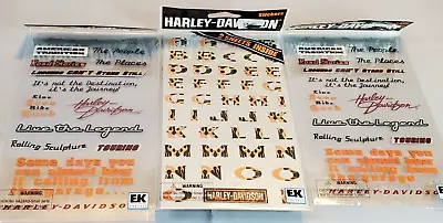 Harley Davidson Stickers EK Success Flame Alphabet & Phrases Scrapbooking Set 3 • $19.95