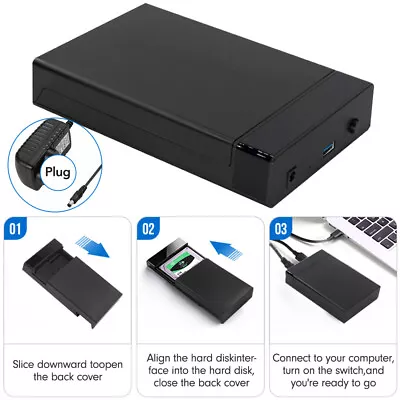 USB 3.0 To SATA III 2.5  3.5  External Hard Drive Disk Enclosure HD SSD HDD Case • $28.49