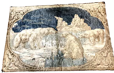 Vintage Velvet Polar Bears Tapestry Wall Hanging 75  X 49.5  • $18.95