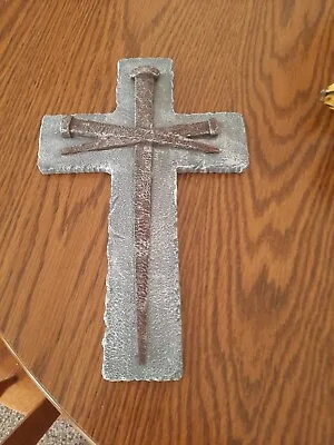 Wall Cross Decor 11x7 Grey And Brown Rustic • $9.99