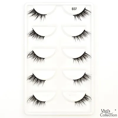 5 Pairs 3D Mink Half Lashes Corner Eyelashes False Natural Short Wispy Long Fake • £3.99