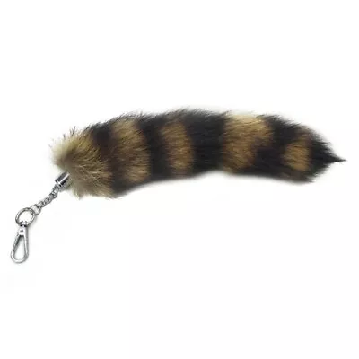 Raccoon Tail Key-Ring Tails Chain Keychain Keyring • $5.38