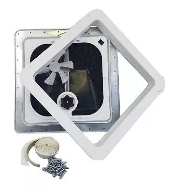 Ventline 14  Rv Roof Vent 12 Volt FAN - SMOKE Lid - PUTTY & SCREWS • $50.99