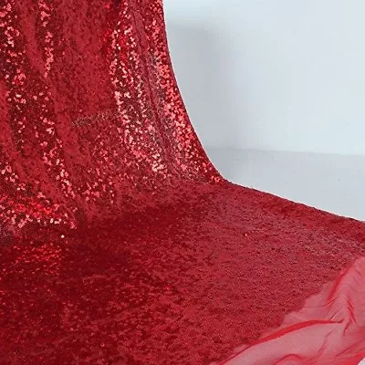 £0.99 • Buy Red Sequin Fabric Sparkly Shiny Bling Material Cloth 130cm Wide 1 1/2 Metre