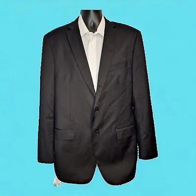 Linea Uomo Sport Coat Blazer Mens 46XL Black Wool Double Vented • $50