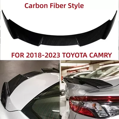 FOR 2018-2023 TOYOTA CAMRY  KN SREAR TRUNK LID SPOILER Carbon Fiber Style • $109