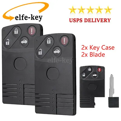 2 For MAZDA 5 6 CX-7 CX-9 RX8 Miata 4Button Smart Card Case Remote Key Shell Fob • $16.49