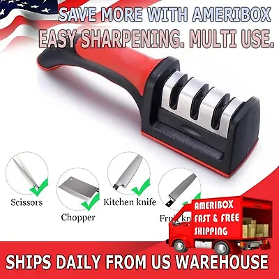 Knife Sharpener Professional Ceramic Tungsten Kitchen Sharpening System 3 Stage • $5.99