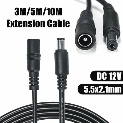 £11.79 • Buy Power Extension Cable For 12V DC 3m 10m 20m CCTV LED & Adapters 2.1mm*5.5mm Jack