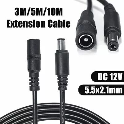 Power Extension Cable For 12V DC 3m 10m 20m CCTV LED & Adapters 2.1mm*5.5mm Jack • £3.50