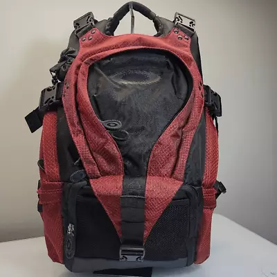 Vintage 90s Y2K Oakley Backpack Black Red Outdoors Hiking Tactical Field Gear • $99