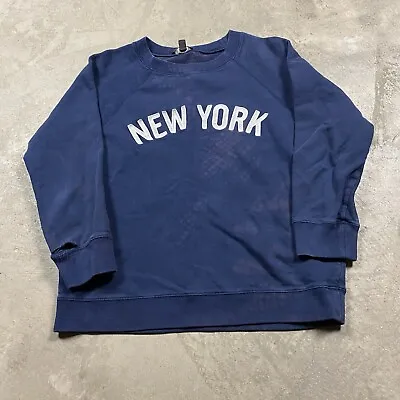 J. Crew Sweatshirt New York Women’s M Distressed Embroidered Sewn Raglan • $14.99