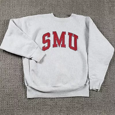 Vtg SMU MUSTANGS Sweatshirt Mens XXL Gray Crew Neck Pullover GRIBBLE USA • $82.79