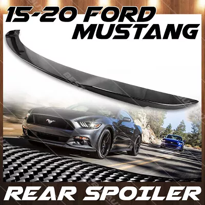 Rear Spoiler Wing Real Gloss Black Carbon Fiber OE Style For 15-21 Ford Mustang • $192.27