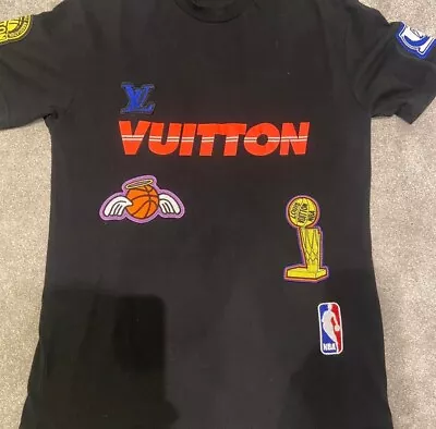 LOUIS VUITTON NBA Multiple Logo T-Shirt Size M Black LV • £265