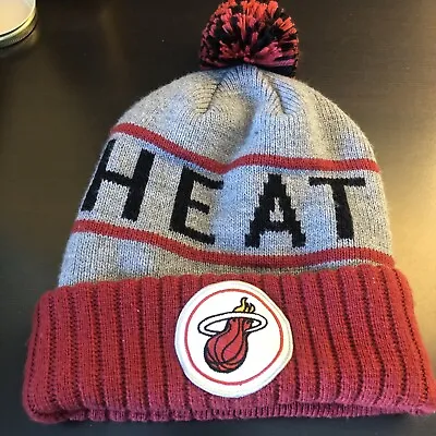 Miami Heat NBA Basketball Winter Beanie Pom Hat Cap By Mitchell & Ness • $6