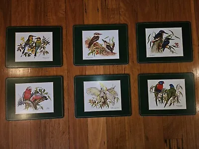 6 Vintage PIMPERNEL Traditional Placemats. Australian Birds Cork Back • $45