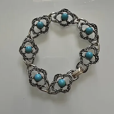 Vintage Sarah Coventry Bracelet ~  Blue Lady  ~ 1973 7.5” • $14.99