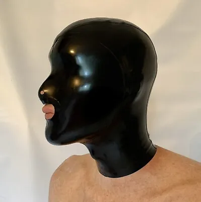 Hood Mask Cosplay Rear Zipper 0.4 Mil 100% Latex Rubber Open Mouth And Nose  • $55