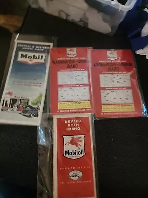 Lot Of 4 Vintage Mobil Mobilgas Mobiloil Maps • $0.99