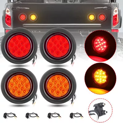 2.5  Round 13 LED Red/Amber Light RV Truck Trailer Side Marker Clearance Grommet • $78.98