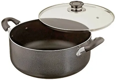 Non-Stick Aluminum Sauce Pot Stock Pot With Glass Lid Black • $145.49