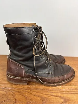 Frye Mens Mock Toe Lace Up Boots 87769- Size 8.5 Well Loved! • $25