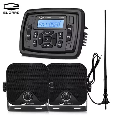 Marine Stereo Bluetooth Audio System ATV UTV Radio+ Waterproof Speaker+ Antenna • $118.99