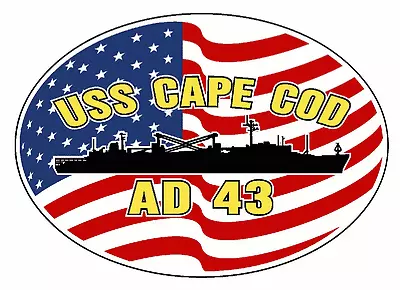 USS CAPE COD AD 43 Oval Decal / Sticker Military USN U S Navy • $19.99