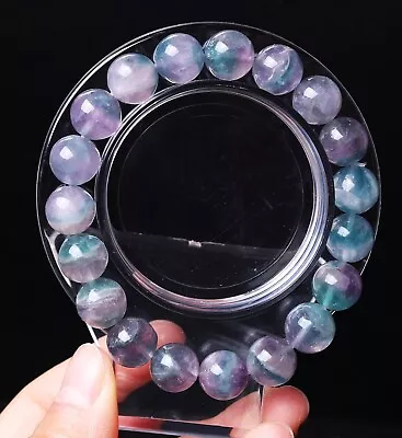 10.5mm Natural Color Fluorite Crystal Quartz Beads Bracelet AAA • $4.75