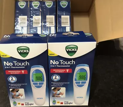 Wholesale 6Pk-VICKS NO TOUCH 3 IN 1 THERMOMETER MEASURES FOREHEAD FOOD BATH TEMP • $29.99