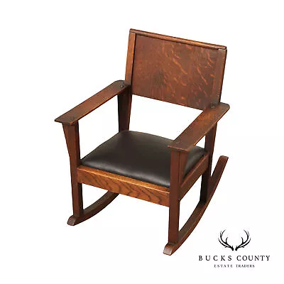 Antique Mission Oak Children's Rocking Chair • $395