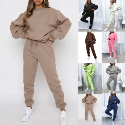 £21.49 • Buy 2PCS Women Fleece Tracksuit Hoodie Sweatshirt Joggers Sport Gym Loungewear Set