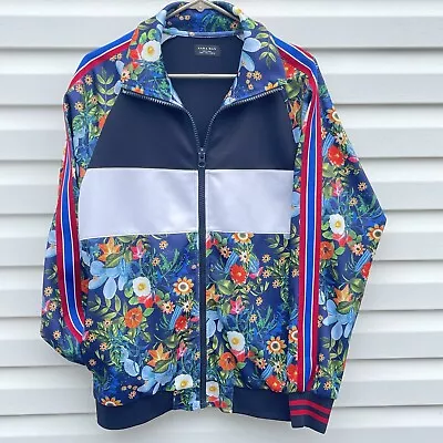 Zara Man Floral Multi-color Side-stripe Tracksuit (jacket) Mint EUC • $74.13