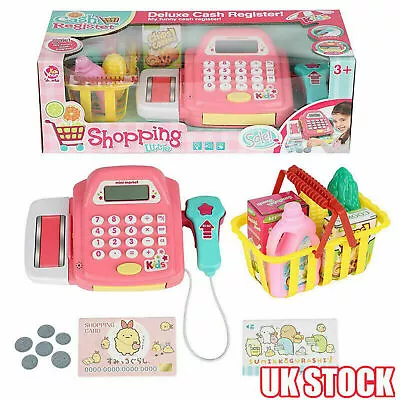 £12.59 • Buy Kids Supermarket Cash Register Toy Till Scan Pretend Role Play Shop Shopping Set