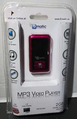 Ematic 2GB Color MP3 Video Player With 1.5-inch Screen FM Radio Voice Rec New • $23.09