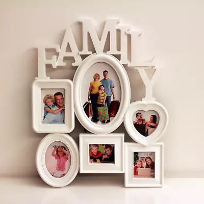 Family Photo Frame Wall Mounted 6 Photograph Decorative Hanging Picture Gallery • £7.99