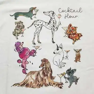 New Women's  J Crew Factory Collector Tee Dogs Martinis Cocktail Hour T-shirt • $39.99